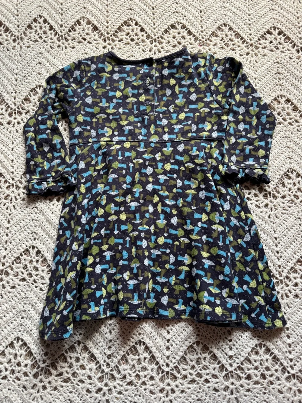 Vintage Gymboree Navy Mushroom Dress Pink Floral 3T Early 2000’s